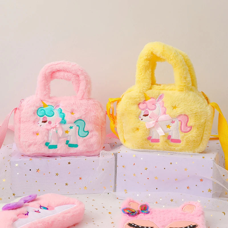 Embroidery Plush Crossbody