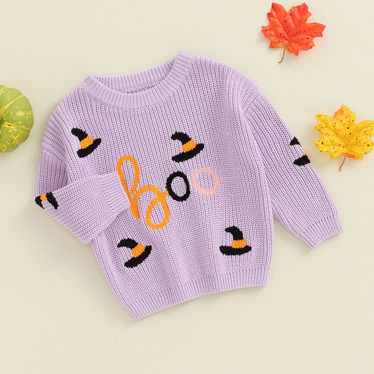 Embroidered Long Sleeve Girls Sweater