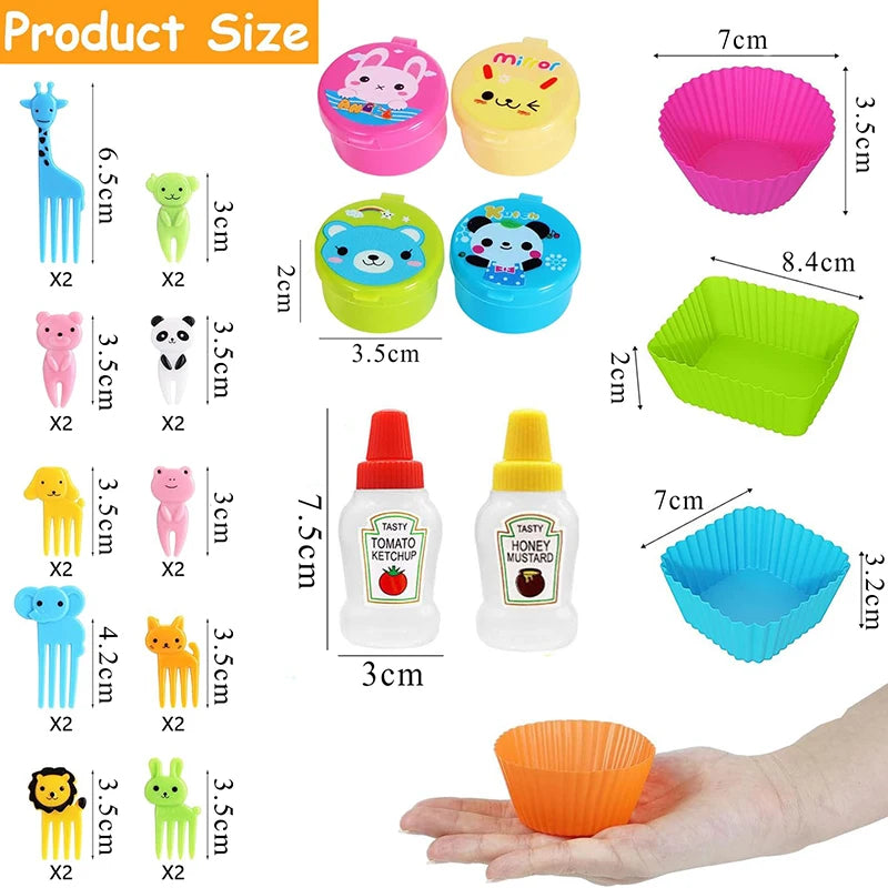 Bento-Box Accessories Set Silicone Lunch Box Dividers