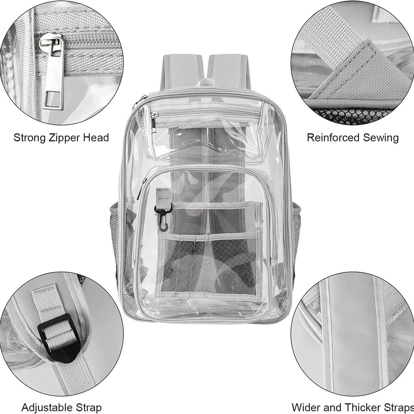 Clear Backpack, Large Heavy Duty PVC Transparent Backpack