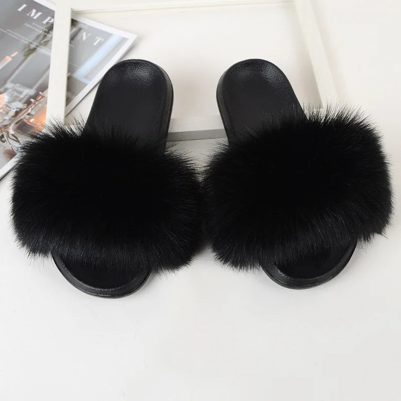 Fluffy Faux Fur Slippers