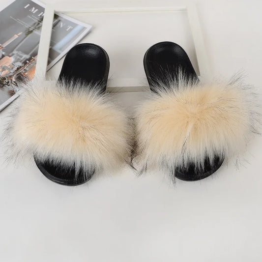 Fluffy Faux Fur Slippers