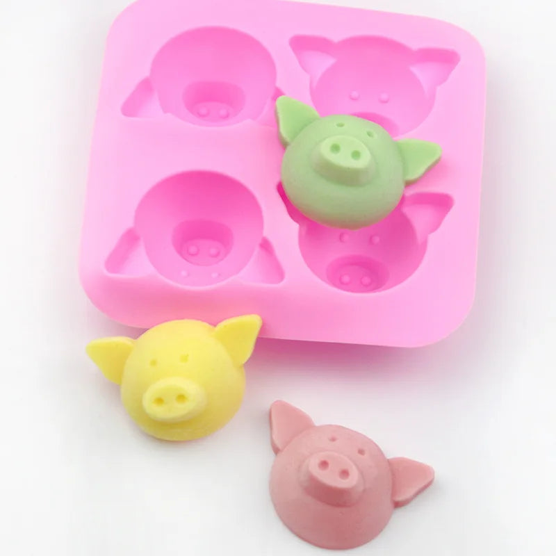 Cartoon Silicone Mold Stitch Bear, Mouse, Cat, Pig, Duck