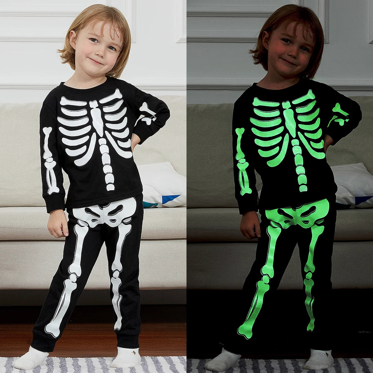 Kids Skeleton Pajama Sets