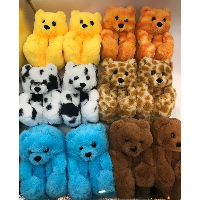 Children's Warm Teddy Bear Slippers