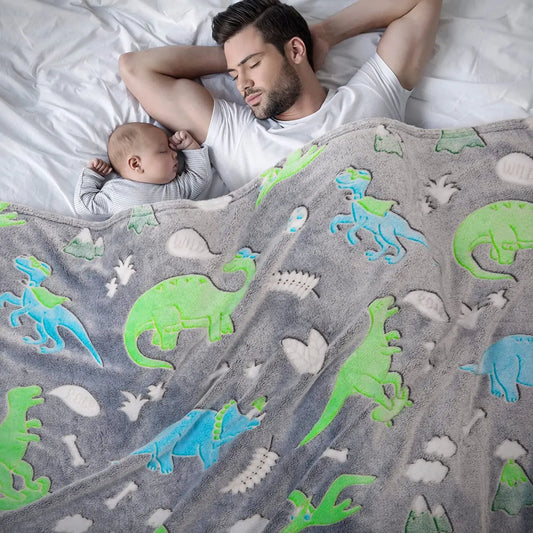 Luminous Unicorn Dinosaur Throw Blanket