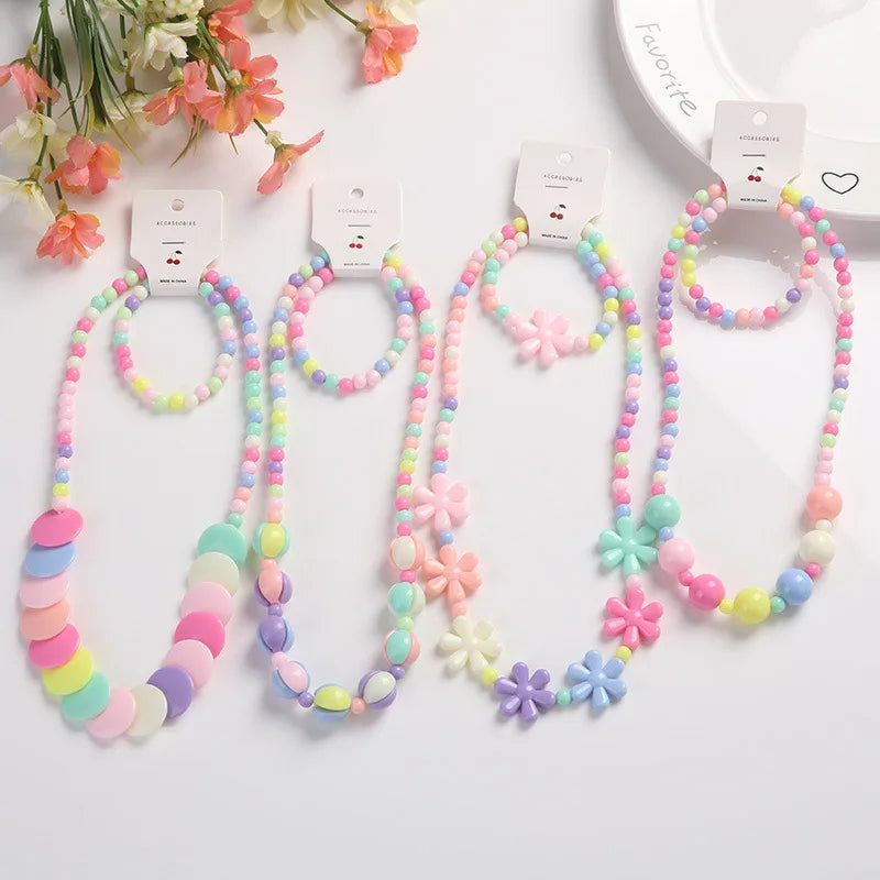 2pcs Colorful Candy Girls Jewelry