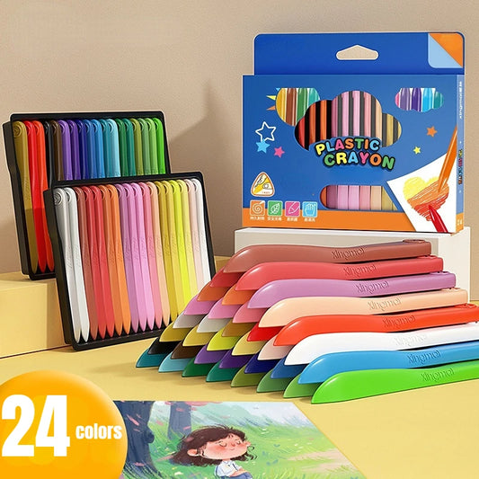 24/12PCS Colorful Crayons Safe Non-Toxic