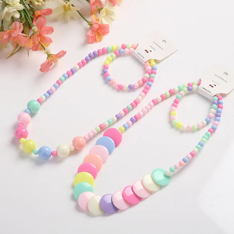 2pcs Colorful Candy Girls Jewelry