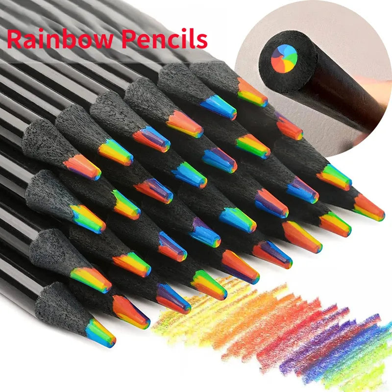 12pcs/Set Rainbow Pencil