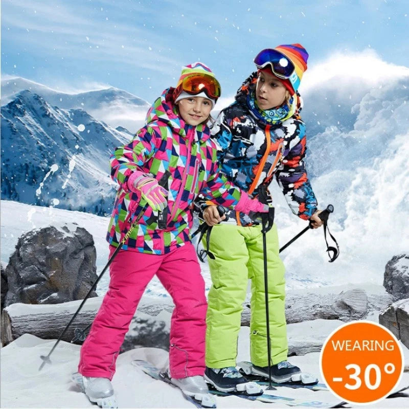 -30 Degrees Winter Children Ski Suit