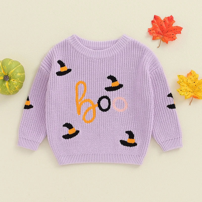 Embroidered Long Sleeve Girls Sweater