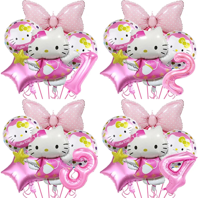 Hello Kitty Theme Birthday Balloons