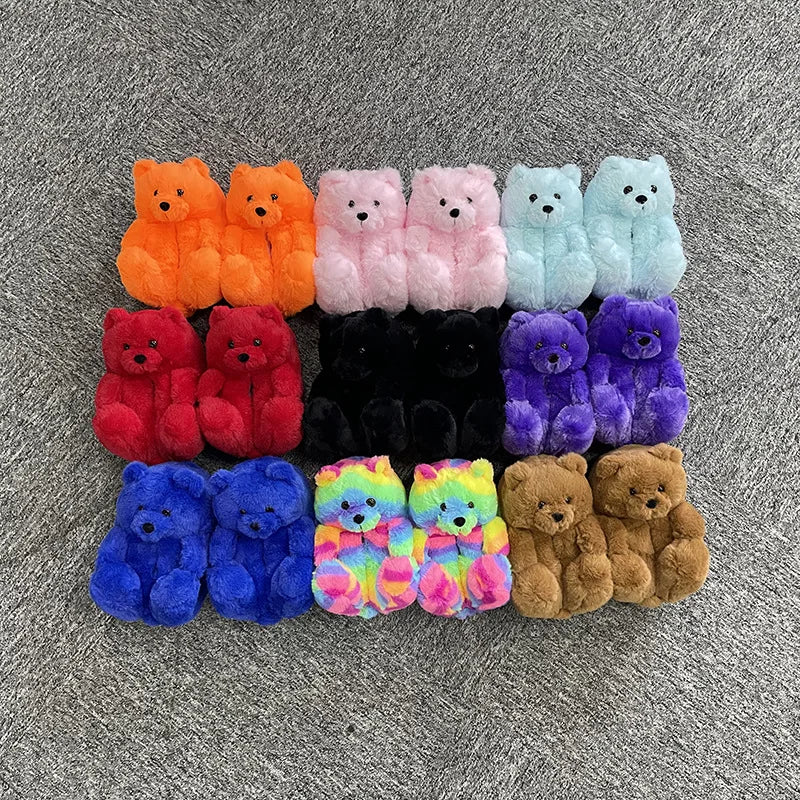 Children's Warm Teddy Bear Slippers