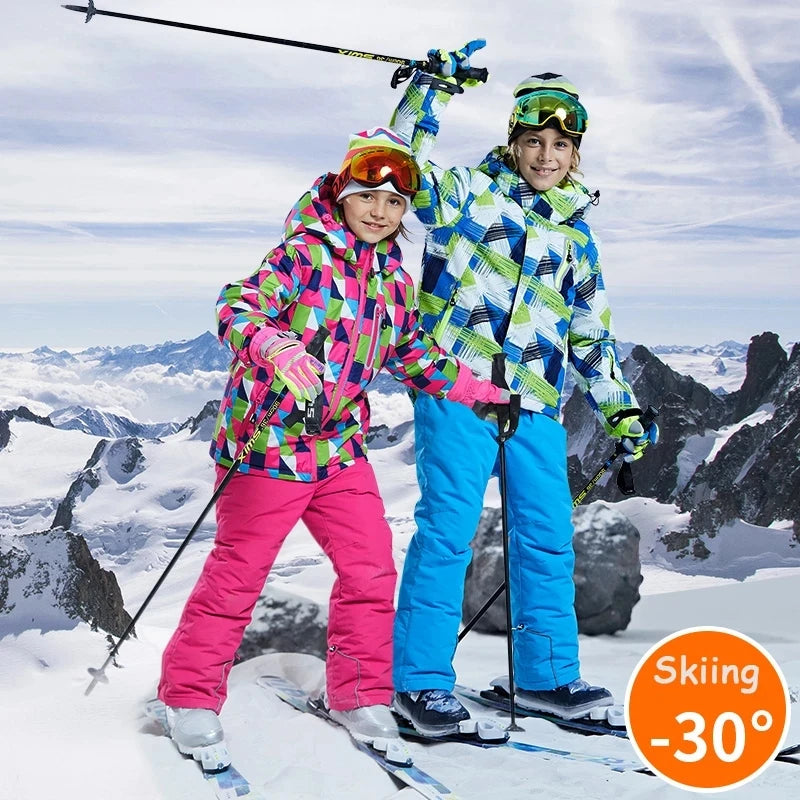 -30 Degrees Winter Children Ski Suit