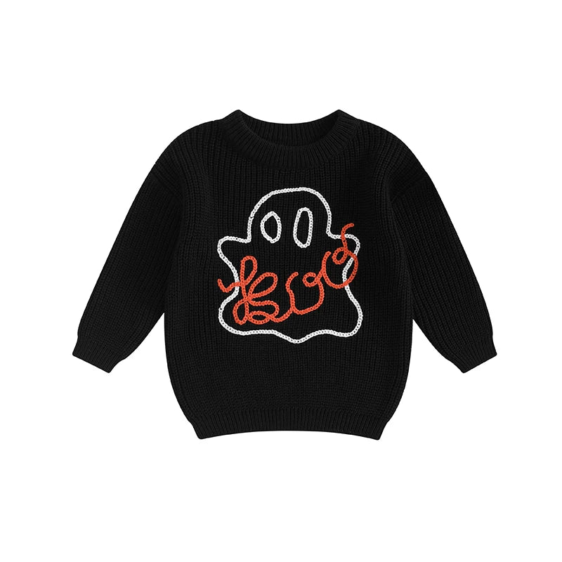 Embroidered Long Sleeve Girls Sweater