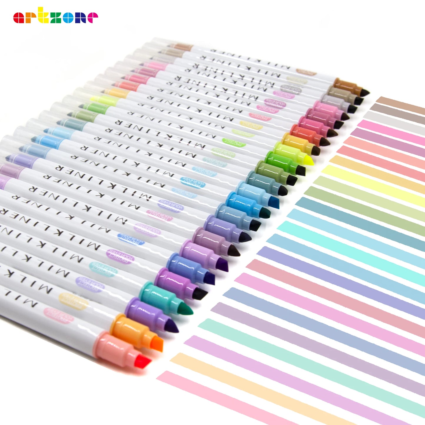 12/24pcs Highlighters Assorted Colors Dual Tip