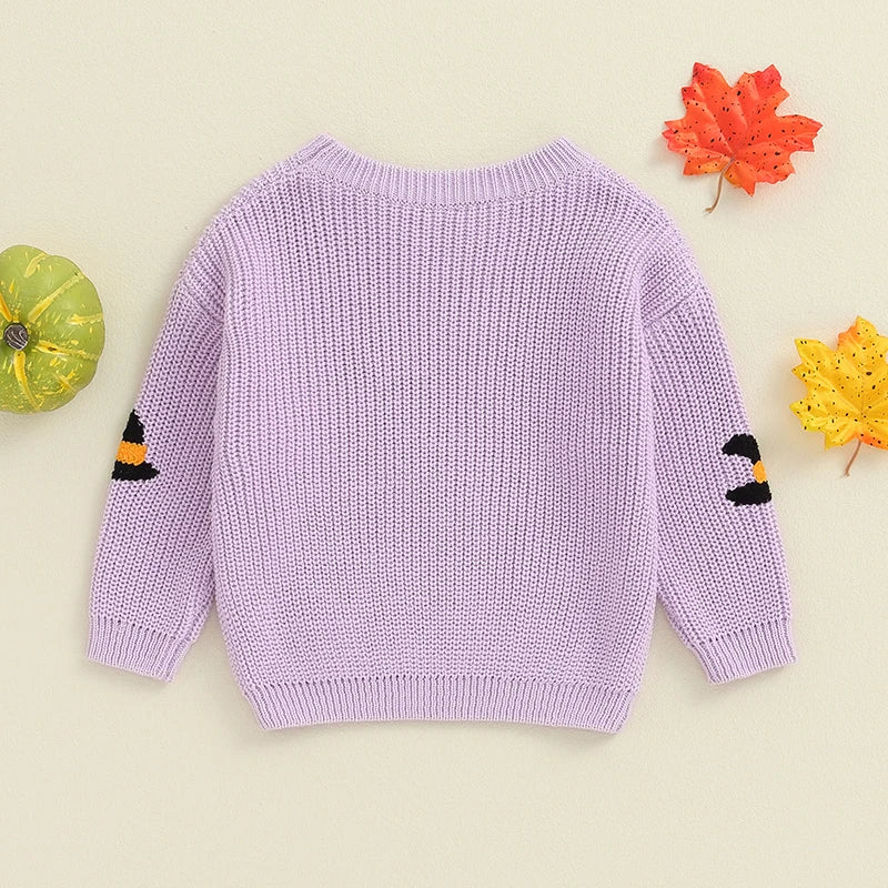 Embroidered Long Sleeve Girls Sweater